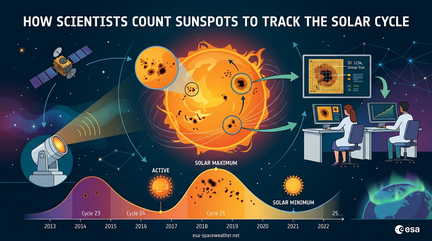 How Scientists Count Sunspots to Track the Solar Cycle