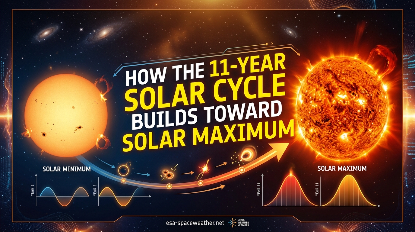 How the 11-Year Solar Cycle Builds Toward Solar Maximum