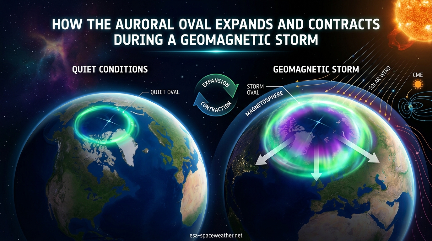How the Auroral Oval Expands and Contracts During a Geomagnetic Storm