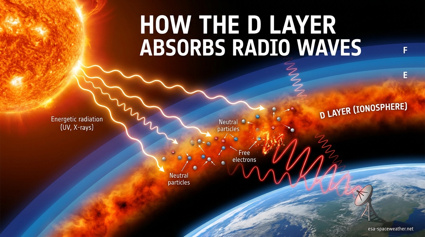 How the D Layer Absorbs Radio Waves