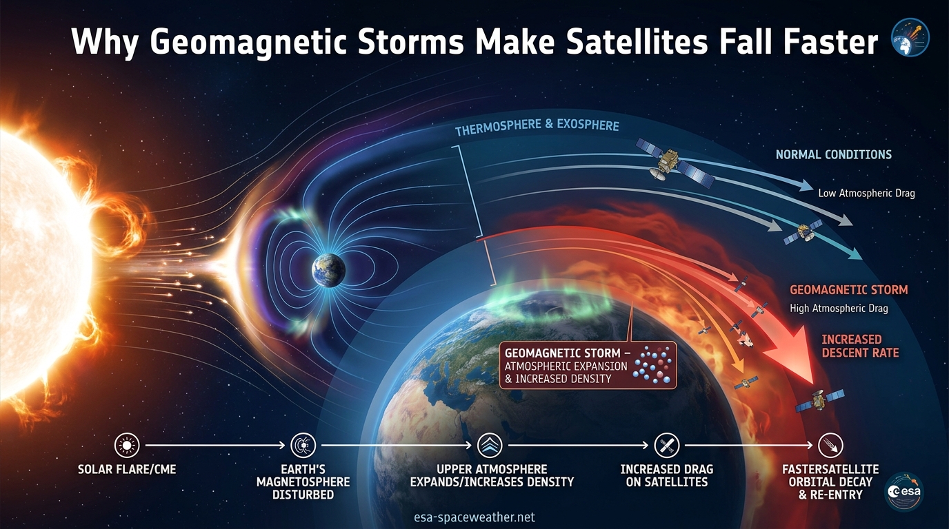 Why Geomagnetic Storms Make Satellites Fall Faster