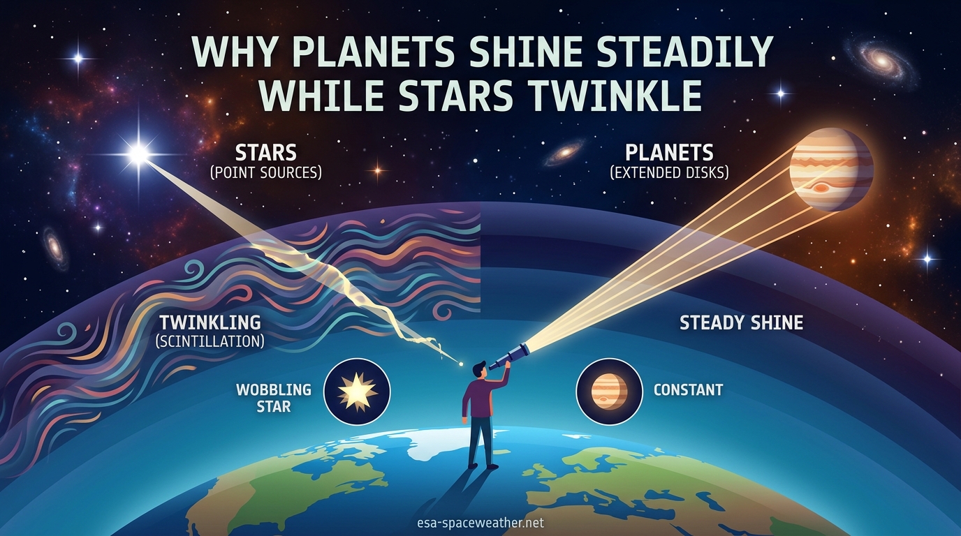 Why Planets Shine Steadily While Stars Twinkle