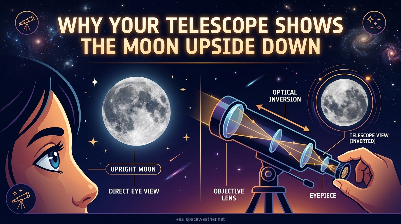 Why Your Telescope Shows the Moon Upside Down