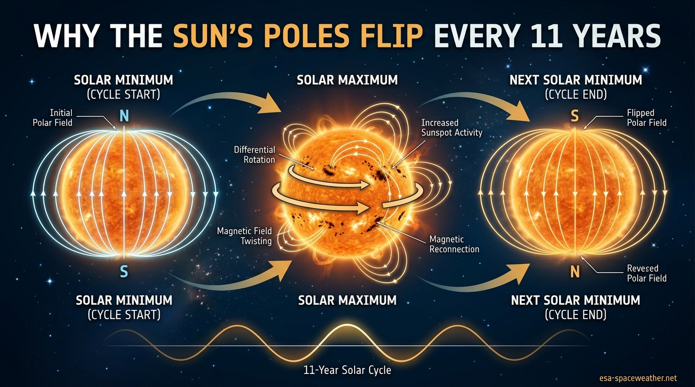 Why the Sun's Poles Flip Every 11 Years