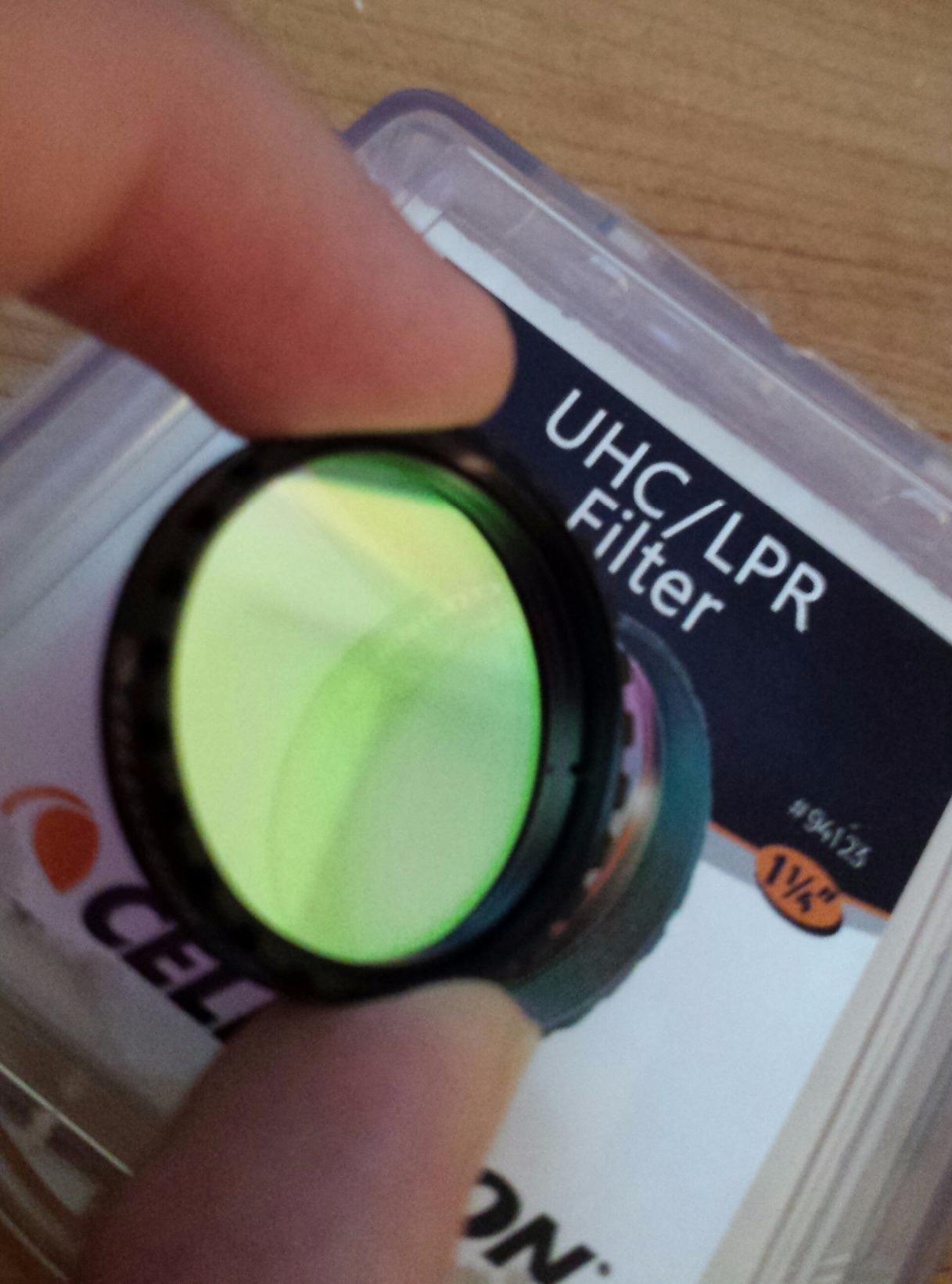 Celestron 94123 1.25-inch UHC/LPR Filter with Multi-Layer Dielectric Coatings - Optimises Spectral and Optical Characteristics for Improved Celestial Viewing customer photo 1