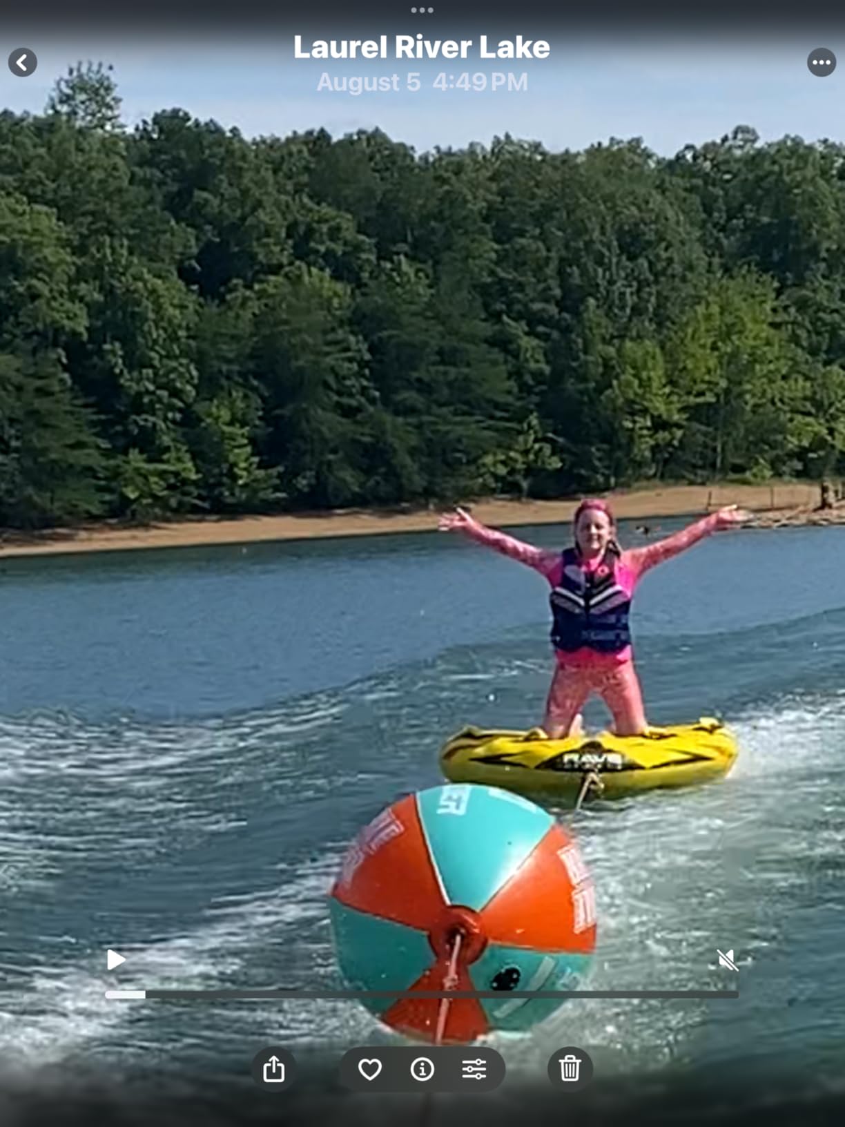 RAVE Sports Razor Inflatable Towable Tube, 1-2 Riders, Unique Skim-Fast Bottom Coating, Nylon Cover, Four Foam-Filled Reinforced Handles, Quick Connect Tow Point customer photo 1