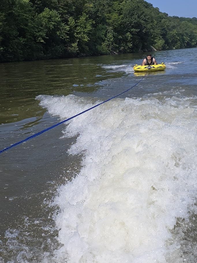 RAVE Sports Razor Inflatable Towable Tube, 1-2 Riders, Unique Skim-Fast Bottom Coating, Nylon Cover, Four Foam-Filled Reinforced Handles, Quick Connect Tow Point customer photo 2
