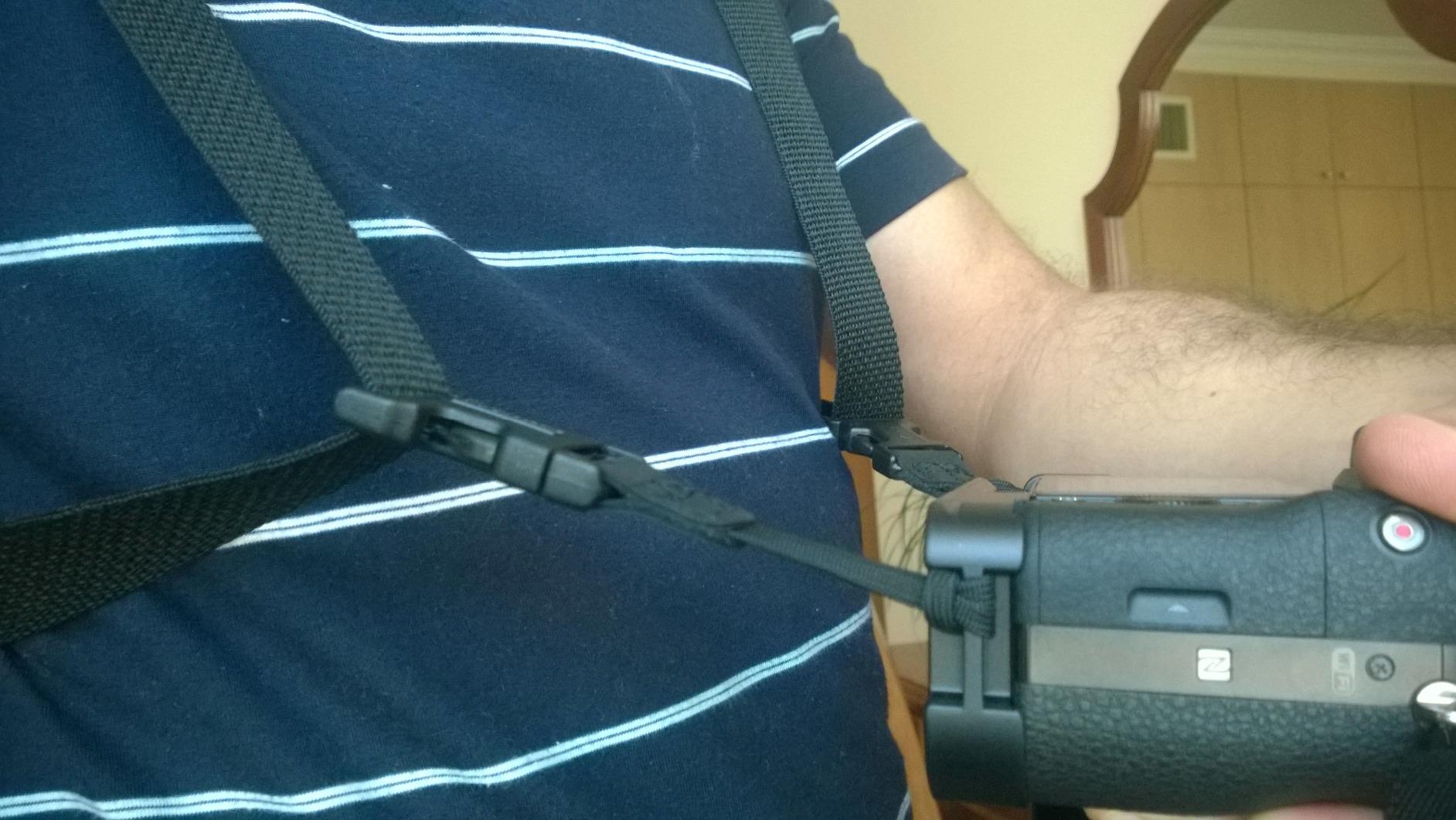 OP/TECH USA Bino/Cam Harness with Quick Release - Dual Camera Harness & Shoulder Strap - DSLR Camera Strap - Binocular Harness for Hiking - Webbing, Black - Made in USA customer photo 2