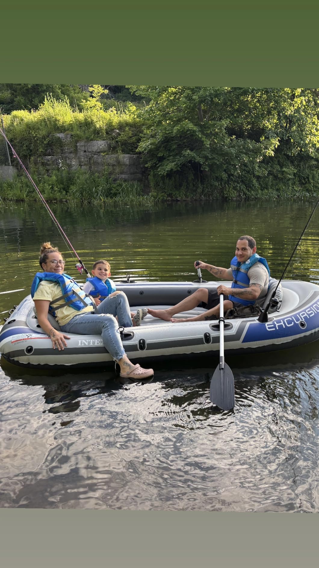 Intex Excursion 4-Person Inflatable Fishing Boat River Raft Set with Oars | 68324EP - Portable Boat with Adjustable Seats with Backrest and High-Ouput Hand Pump, 10ft 4in x 5ft 5in customer photo 1