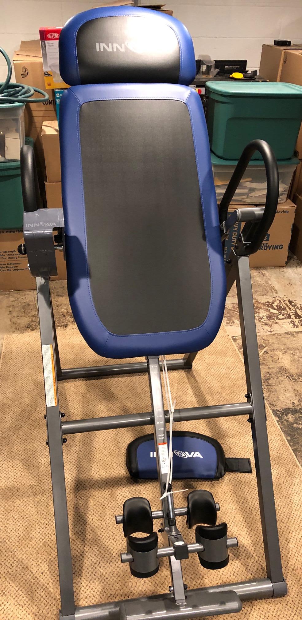 INNOVA HEALTH AND FITNESS ITM4800 Advanced Heat and Massage Inversion Table, Black/ Blue / Gray customer photo 2