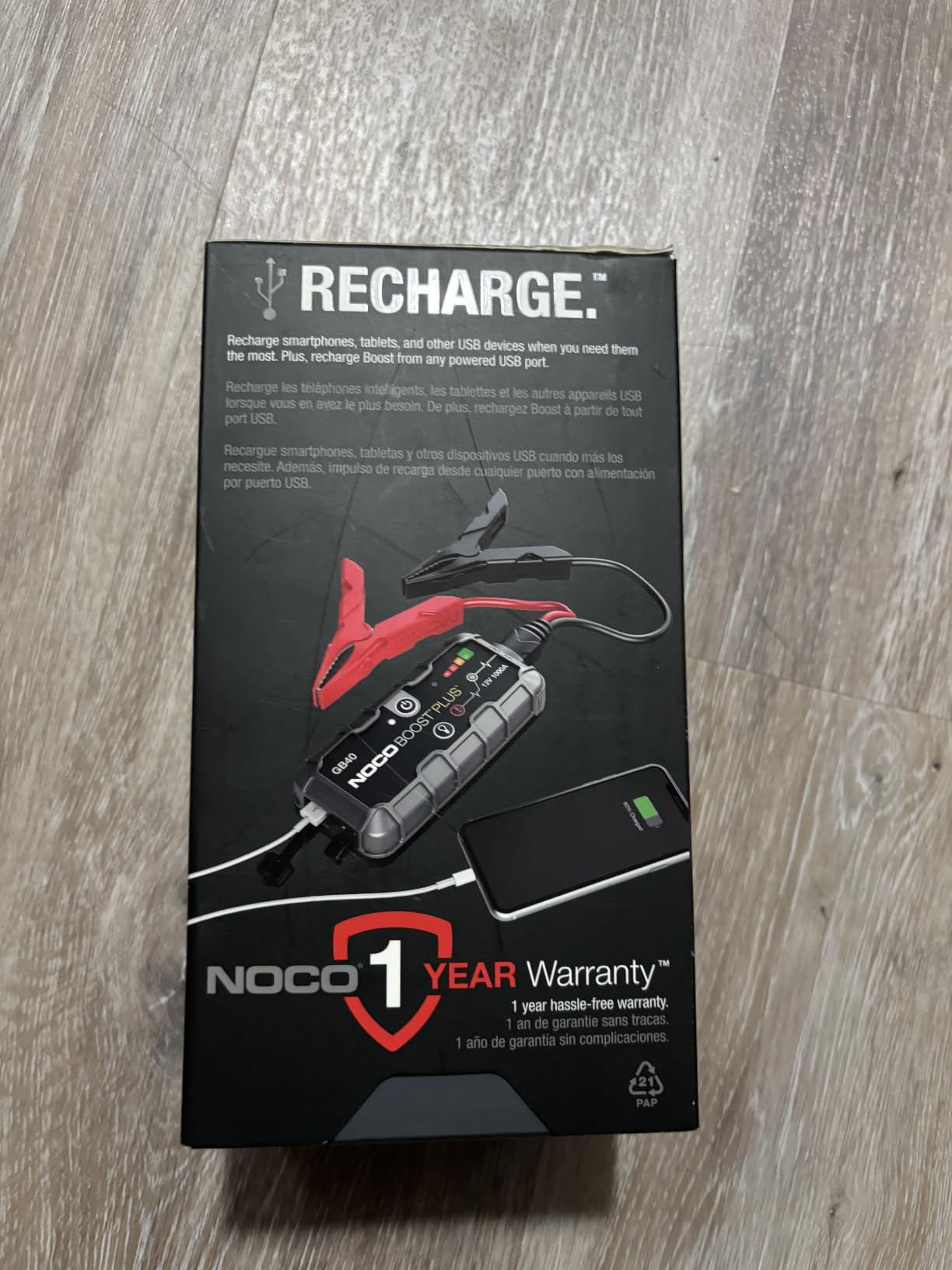 NOCO Boost GB40 12V 1000A UltraSafe Portable Lithium Jump Starter, Spark-Proof & Reverse Polarity Protection, For Car, Truck, Motorcycle, SUV, Boat, ATV, RV, up to 6.0L Gas & 3.0L Diesel customer photo 1