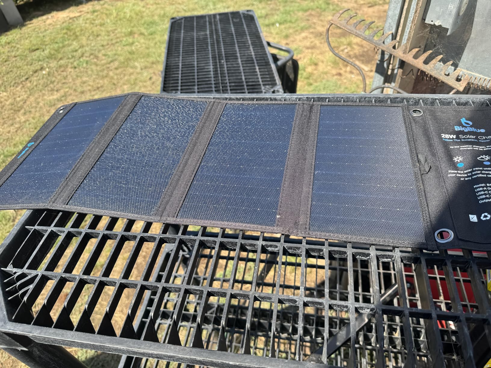 BigBlue 28W Solar Panel Charger with Dual USB-C and USB-A, Portable Solar Phone Charger for Camping, Hiking, Backpacking, Emergency Solar Charger for iPhone, iPad, Samsung Galaxy, Power Bank, GPS etc customer photo 2