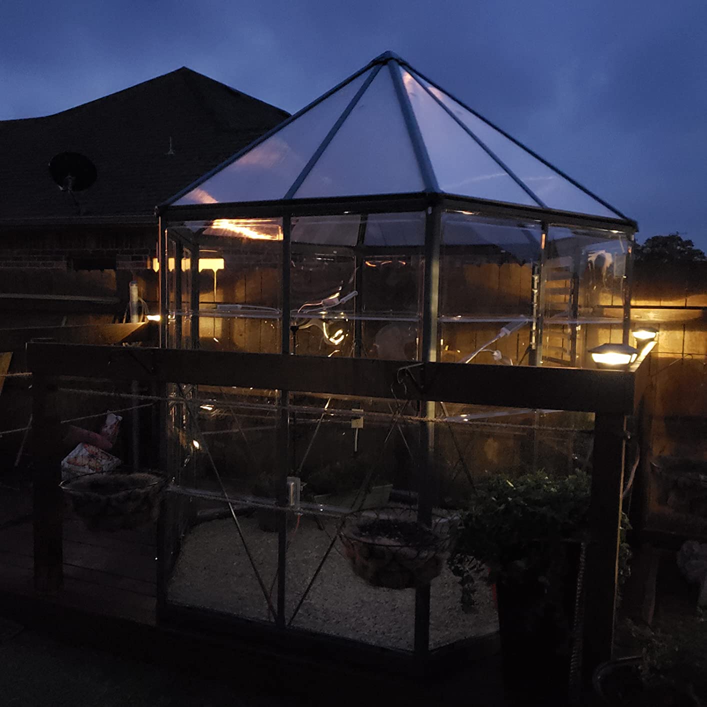 Palram - Canopia Oasis Hex 7' x 8' Polycarbonate Aluminum Greenhouse, Gray | Outdoor Backyard Home Garden Walk-In DIY Kit, Twin-Wall UV Protected, Heavy-Duty Aluminum Frame, Lockable Door, Roof Vent customer photo 2