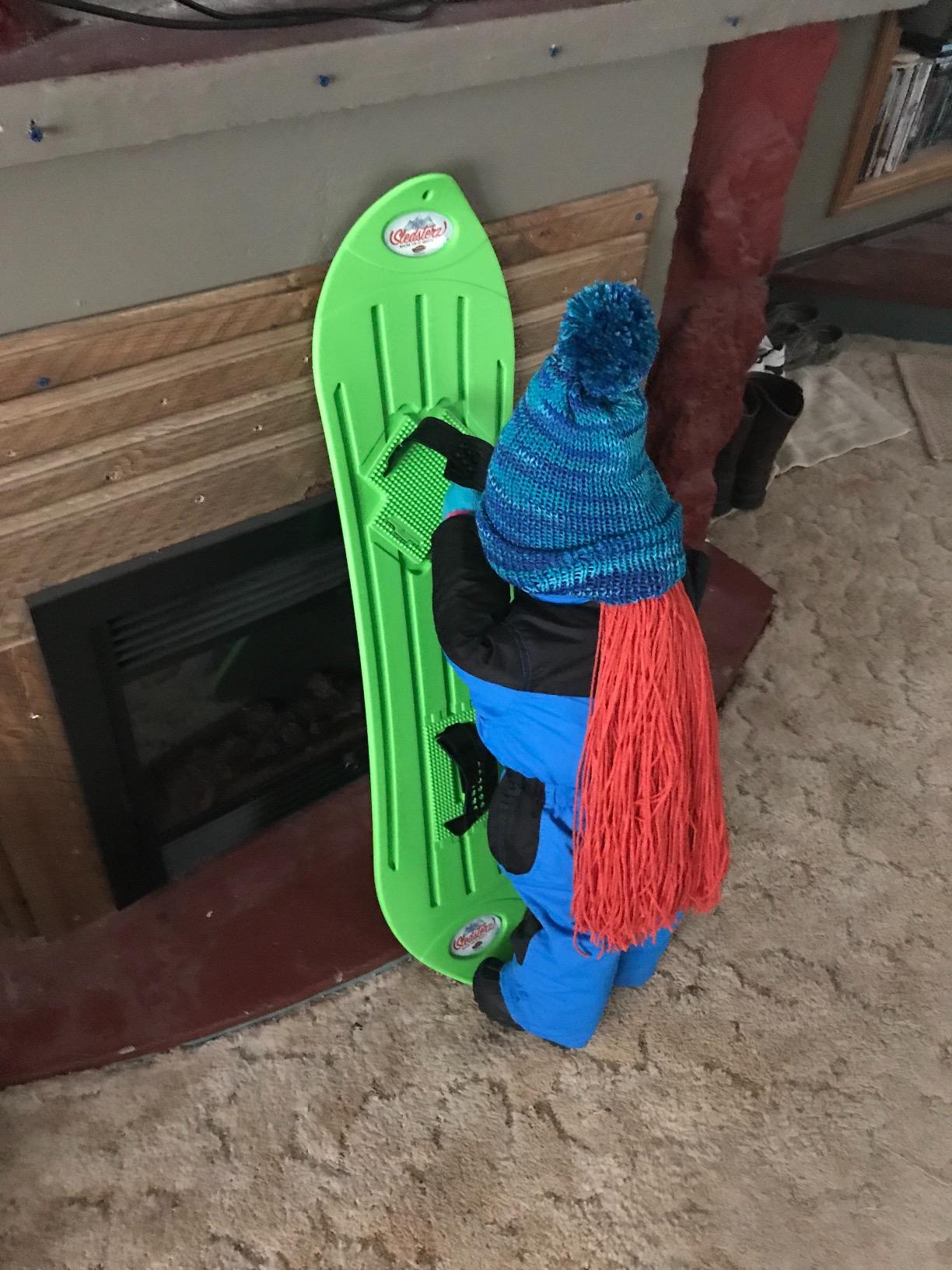 Geospace The Original Sledsterz Kids' Beginner Snowboard - Comes in Assorted Colors of Either Red, Blue or Green customer photo 1