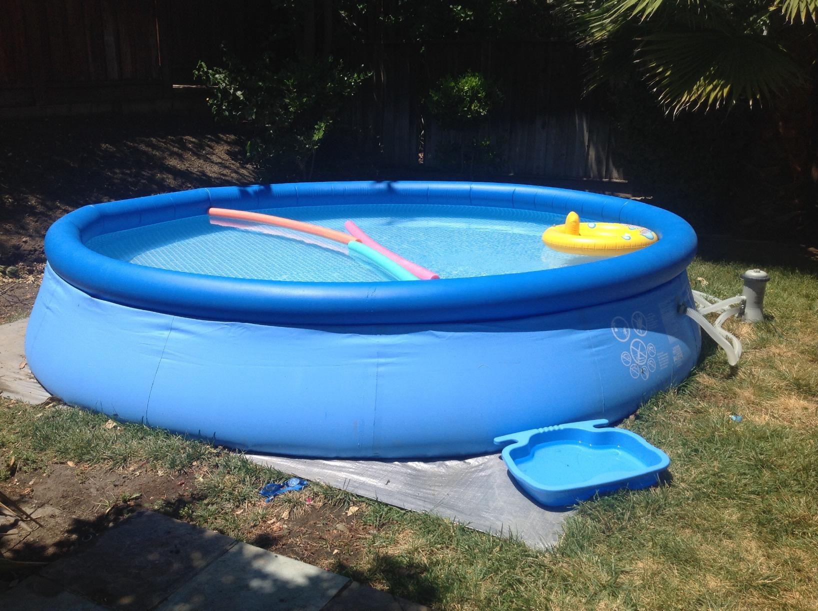 INTEX Easy Set 15ft x 48in Inflatable Ring Above Ground Pool Set with Pump, Ladder, Cover, and Ground Cloth customer photo 1