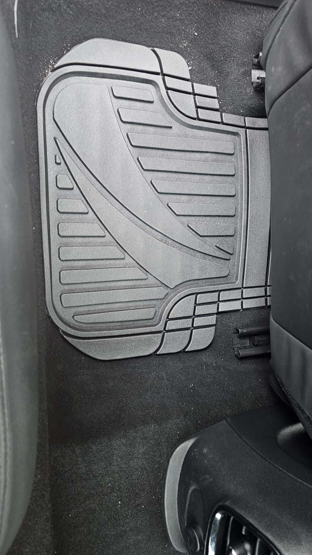 Motor Trend FlexTough Advanced Black Rubber Car Floor Mats - Heavy Duty Trim to Fit All Weather Floor Mats for Cars Truck SUV - Automotive Car Interior Floor Liner Protection - Universal Fit customer photo 1