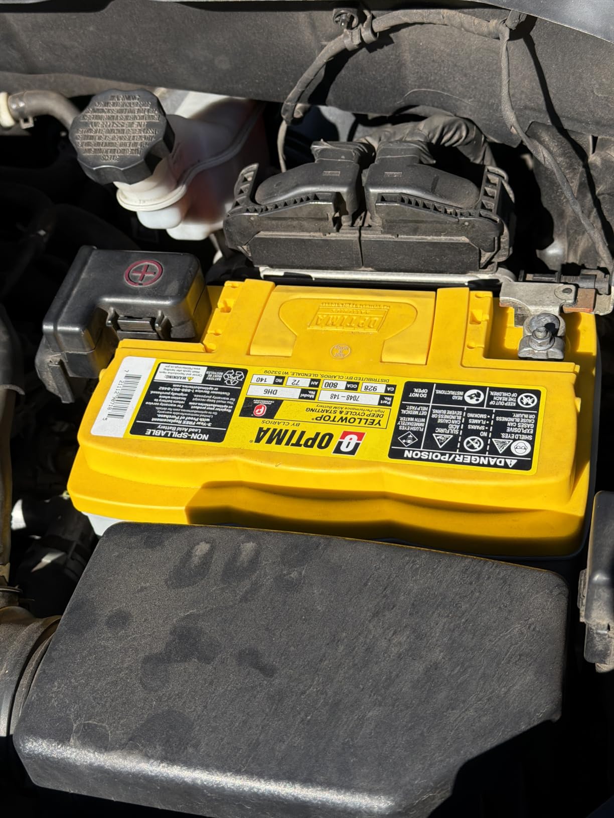 OPTIMA Batteries High Performance DH6 YELLOWTOP Dual Purpose Sealed AGM Car, Truck and SUV Battery, 800 CCA, Maintenance Free, Versatile Mounting, BCI Group Size 48 customer photo 1