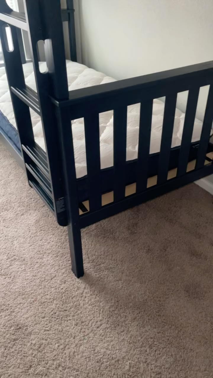 Max & Lily Bunk Bed Twin Over Twin, Solid Wood Bunk Bed Frame with Ladder for Kids, 14