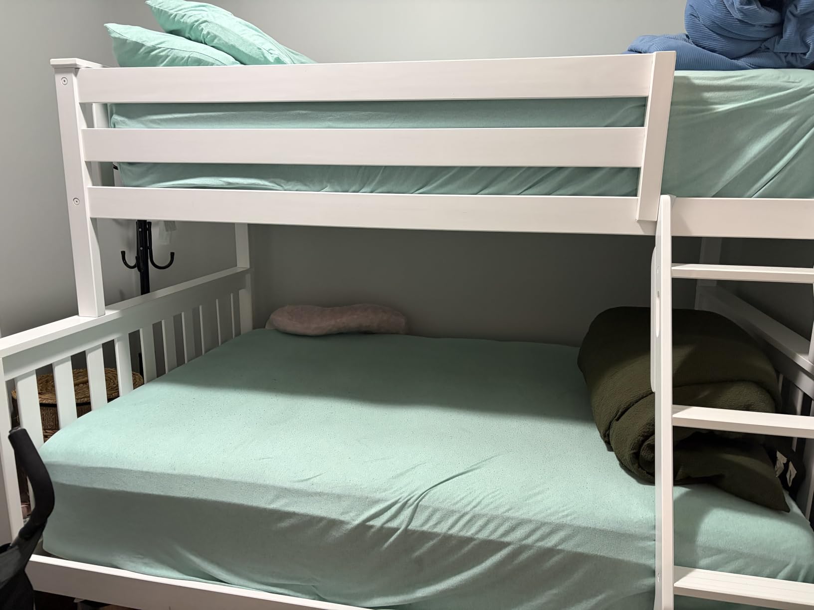 Max & Lily Bunk Bed Twin Over Twin, Solid Wood Bunk Bed Frame with Ladder for Kids, 14