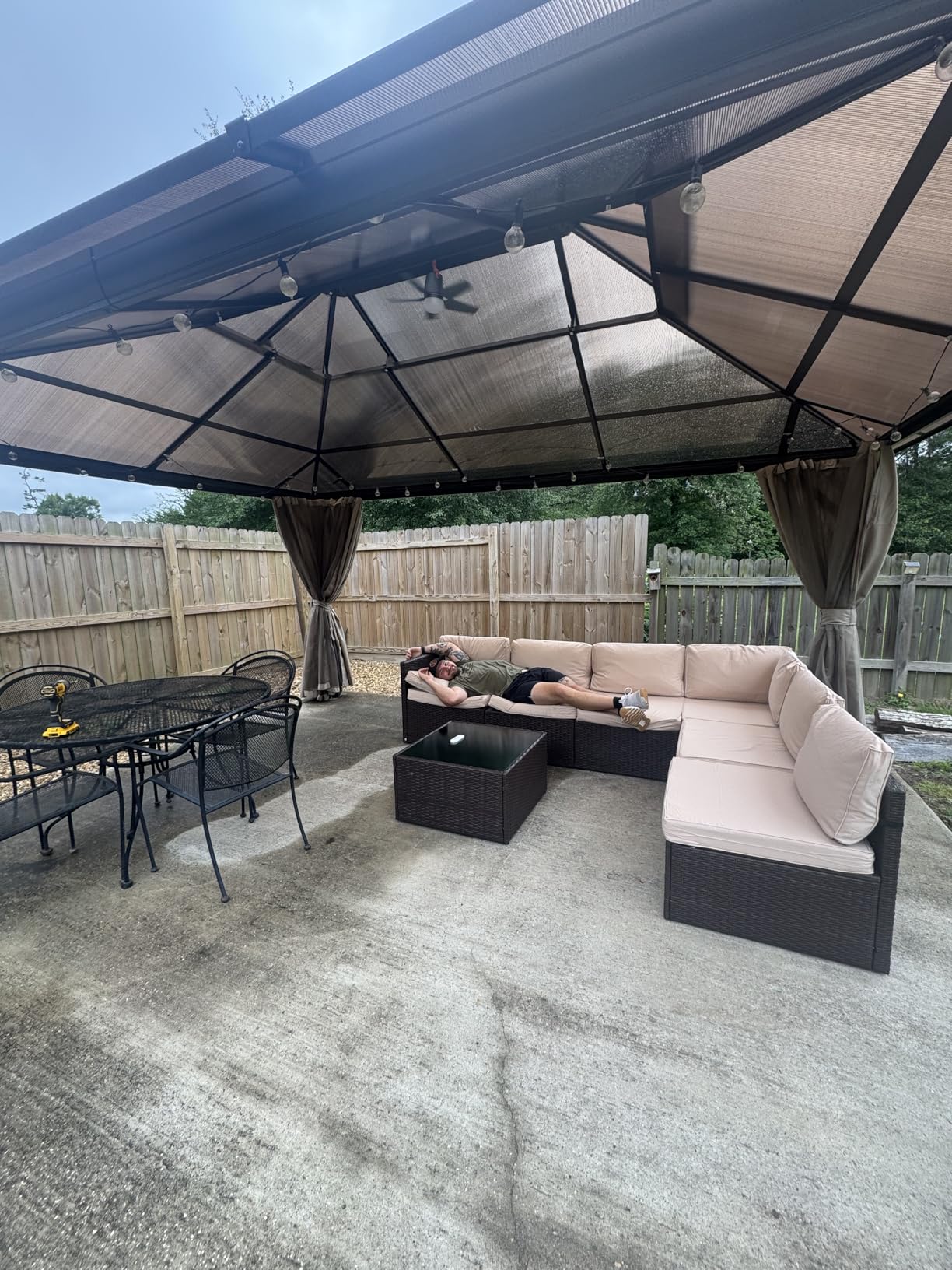 Pamapic 7 Pieces Outdoor Sectional Furniture, Wicker Patio sectional Furniture Sets, All-Weather Rattan sectional Sofa Conversation Set with Coffee Table and Washable Couch Cushions Covers customer photo 2