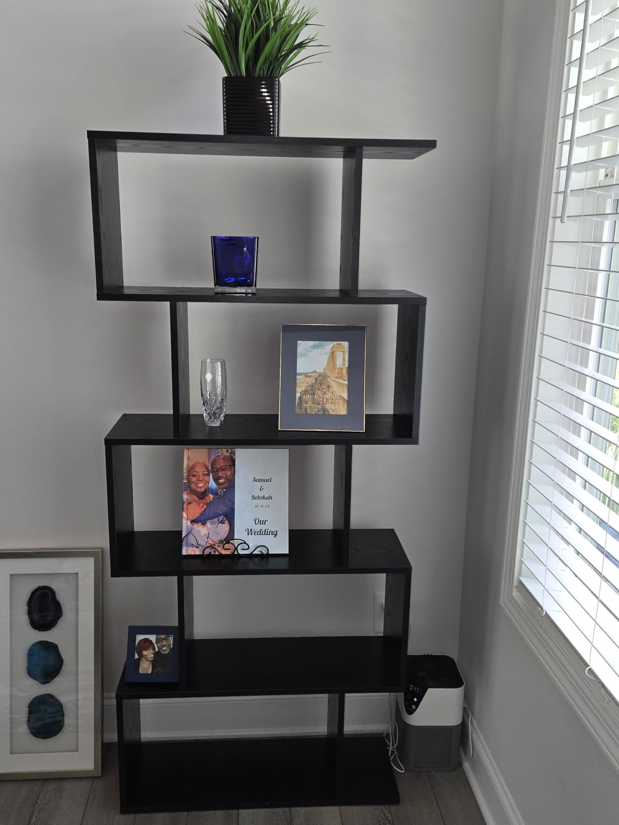 VASAGLE CUSTOS Collection - Bookshelf, Tree-Shaped Bookcase with 13 Storage Shelves, Rounded Corners, 9.8 x 33.9 x 55.1 Inches, Rustic Brown customer photo 1
