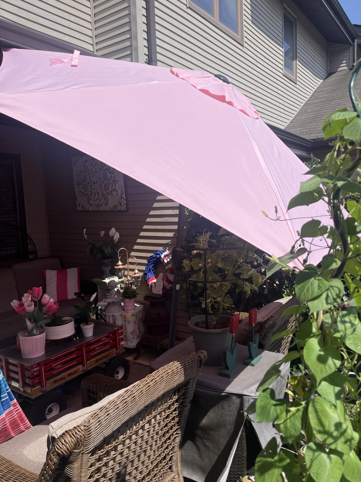 Best Choice Products 7.5ft Heavy-Duty Round Outdoor Market Table Patio Umbrella w/Steel Pole, Push Button Tilt, Easy Crank Lift - Navy Blue customer photo 2