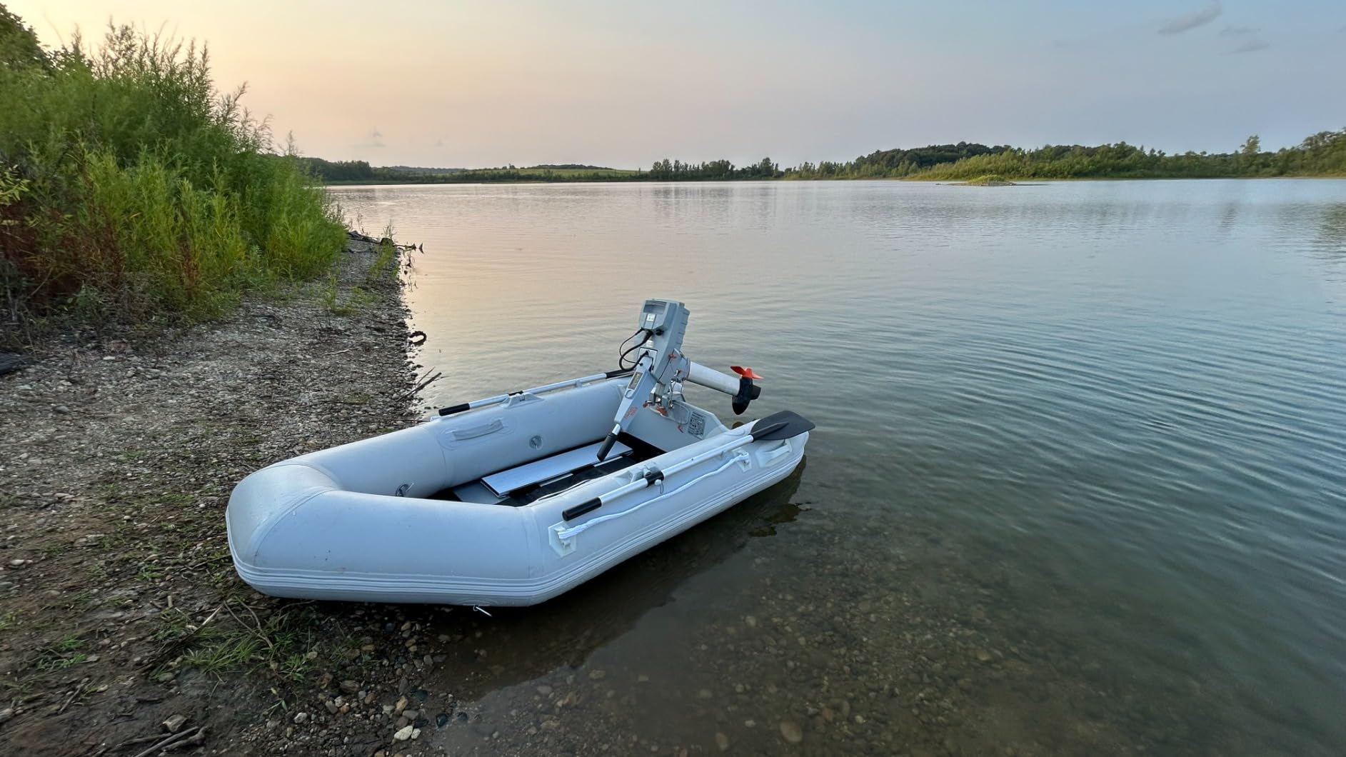 CO-Z 7.5ft Inflatable Dinghy Boat for 2 Adults, 660lb Capacity Heavy-Duty PVC Raft with Aluminum Floor & Oars, Motor Mount, Portable Kayak-Style Tender for Fishing, Rescue, and Water Sports customer photo 1
