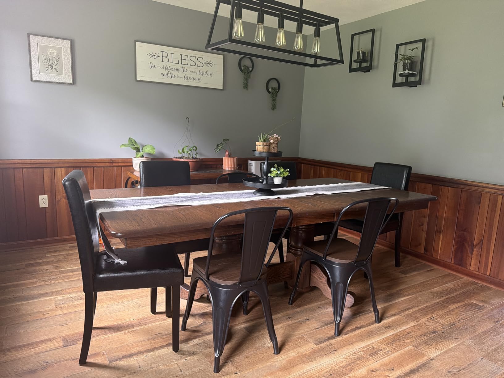 Yaheetech Dining Chairs Set of 4 Upholstered Kitchen Chairs Black | Faux Leather High Back Sillas De Comedor, Solid Wood Legs, Adjustable Footpads, Modern Armless Parson Chairs for Dining Room customer photo 2