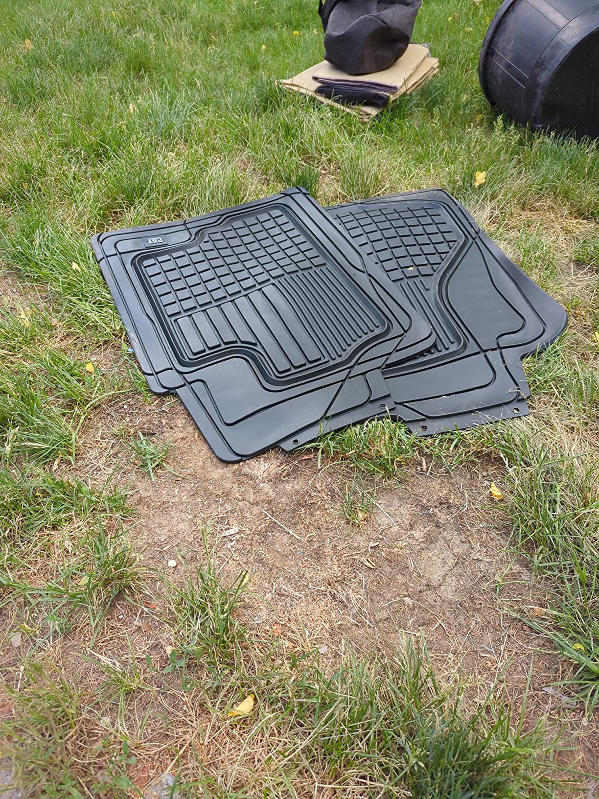 CAT DuraShield XL Floor Mats for Trucks - All Weather Rubber Truck Floor Mats with Anti-Slip Backing, Universal Trim-to-Fit Car Floor Mats for Large Full-Size Vehicles, Black Floor Mats for Cars customer photo 2