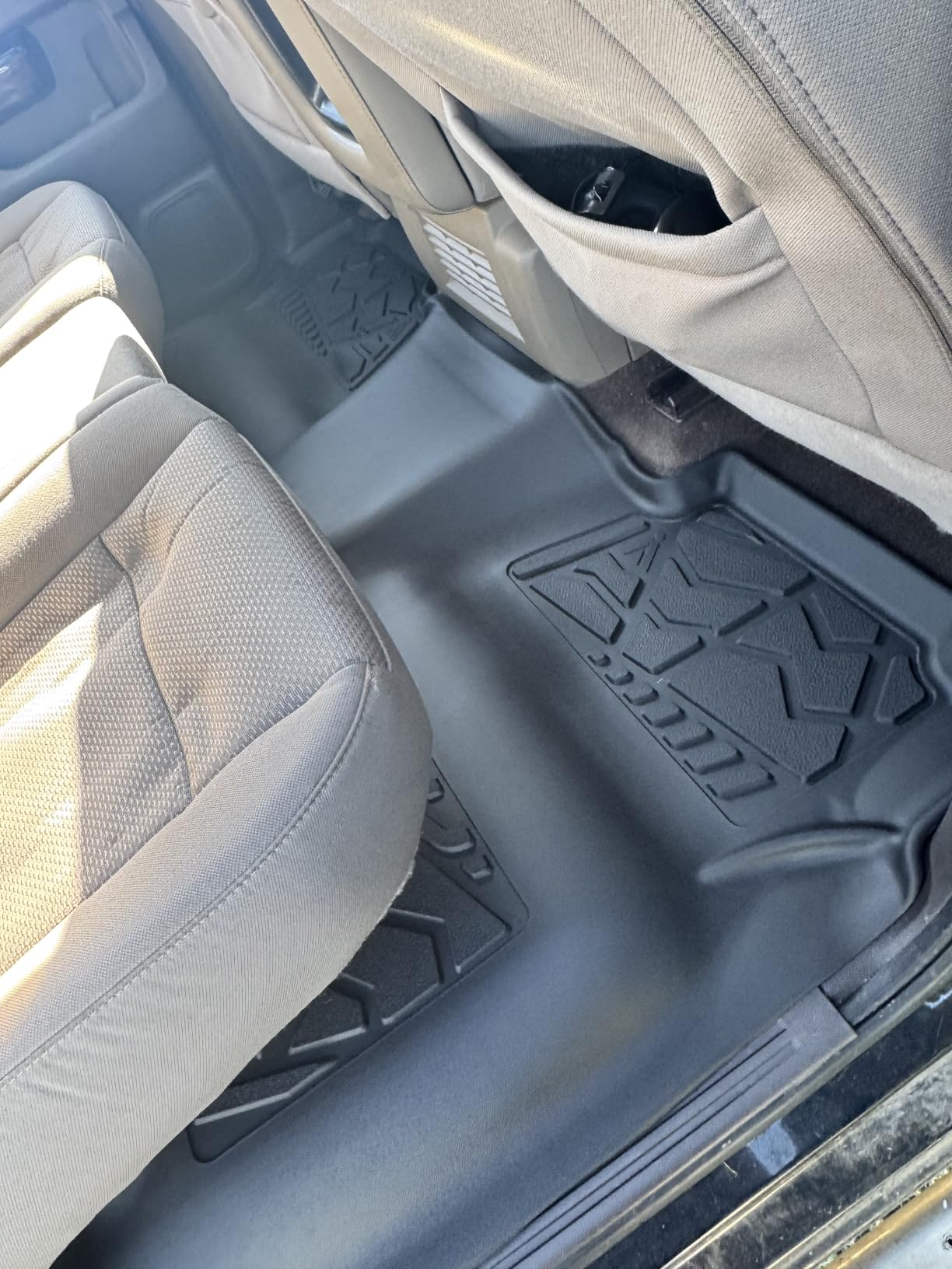 LASFIT Floor Mats 2019-2026 for Chevy Silverado/GMC Sierra 1500, 2020-2026 for 2500 HD/3500 HD, Crew Cab & Bucket Seat Only (Fit with Rear Under-Seat Storage Box, Not Fit 2nd Row Plastic Box), Black customer photo 1