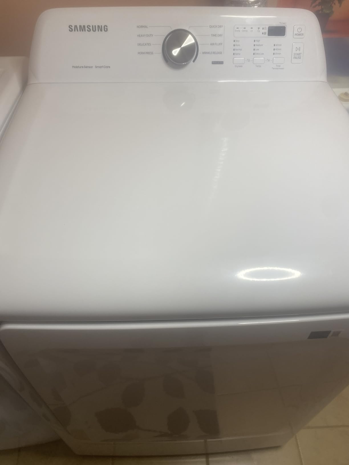 Samsung 7.2 cu. ft. Capacity Top Load Electric Dryer with Sensor Dry, White, DVE45T3200W/A3 customer photo 1
