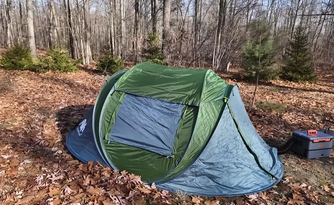 AYAMAYA 4 Person Pop Up Tent for Camping - Upgraded Large Size & Skylight & Removable Rainfly & 2 Doors & Waterproof Instant Family Tents customer photo 1
