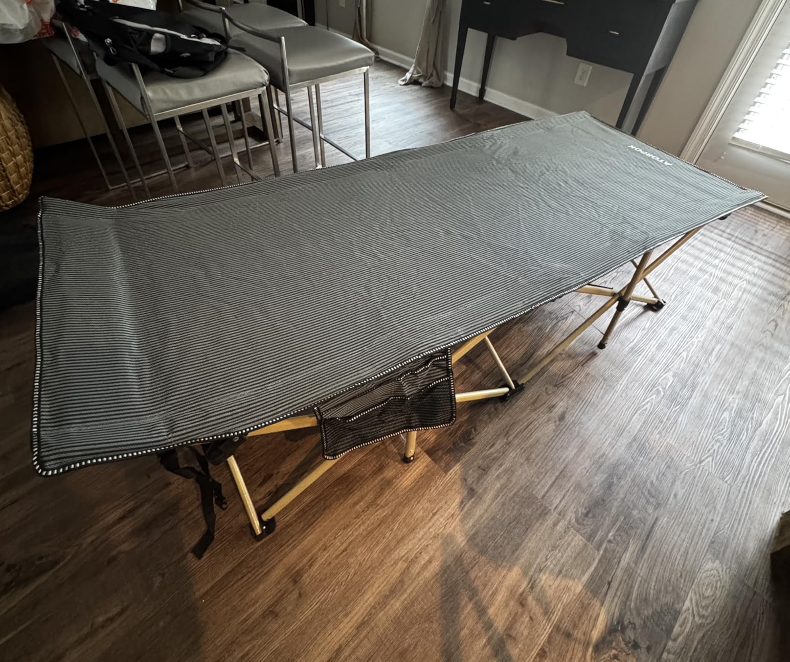 ATORPOK Camping Cot for Adults Comfortable, Tent Folding Cot for Sleeping, Lightweight Folding Bed with Carry Bag Supports 450 lbs, Office Nap customer photo 2