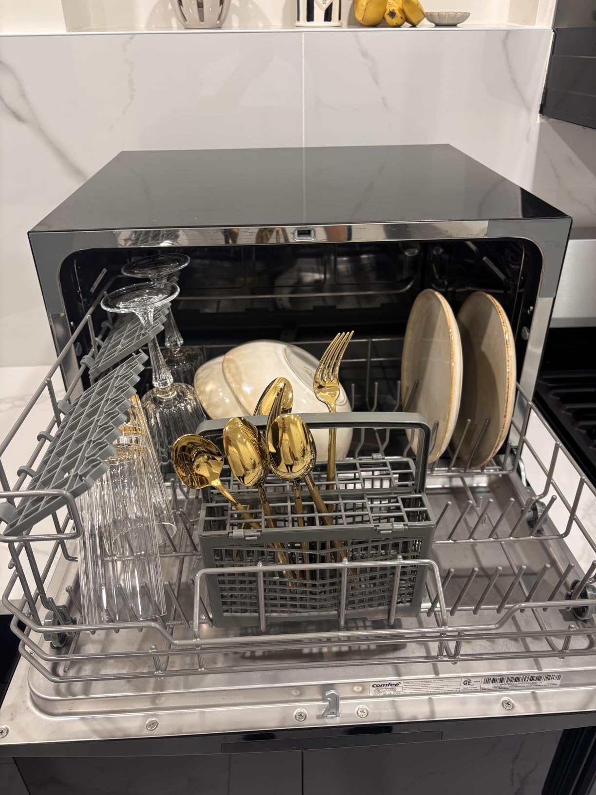 COMFEE' Countertop Dishwasher Portable, 6 Place Settings, Energy Star, 8 Washing Programs for RVs, Dorm & Apartment, Speed, Baby-Care, ECO & Glass, Quiet, White customer photo 1