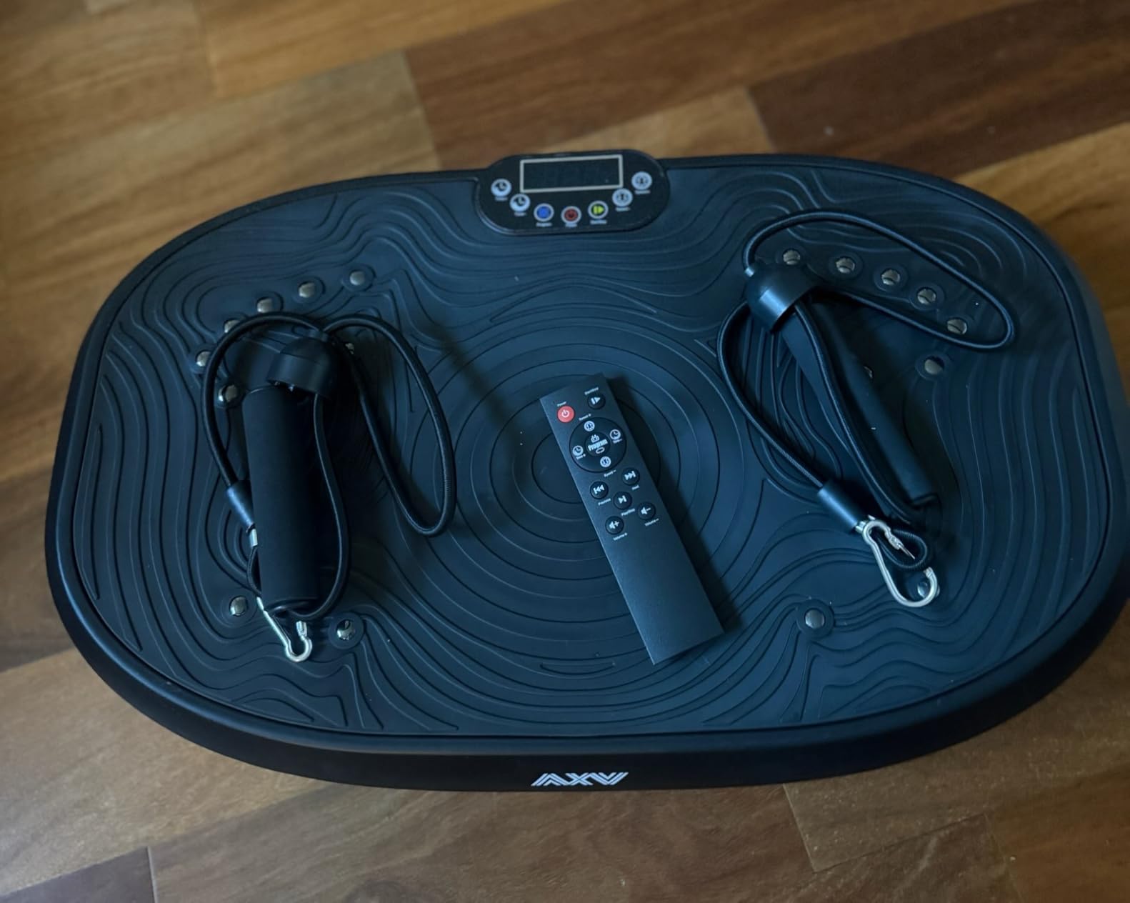 AXV Vibration Plate Exercise Machine Whole Body Workout Music Vibrate Fitness Platform Lymphatic Drainage Machine for Weight Loss Shaping Toning Wellness Home Gyms Workout customer photo 1