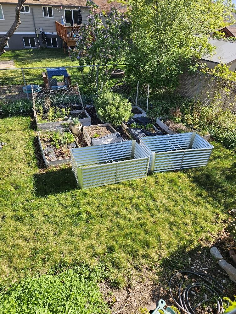Land Guard 8x4x2 ft Galvanized Raised Garden Bed Kit, Galvanized Planter Raised Garden Boxes Outdoor, Large Metal Raised Garden Beds for Vegetables customer photo 2