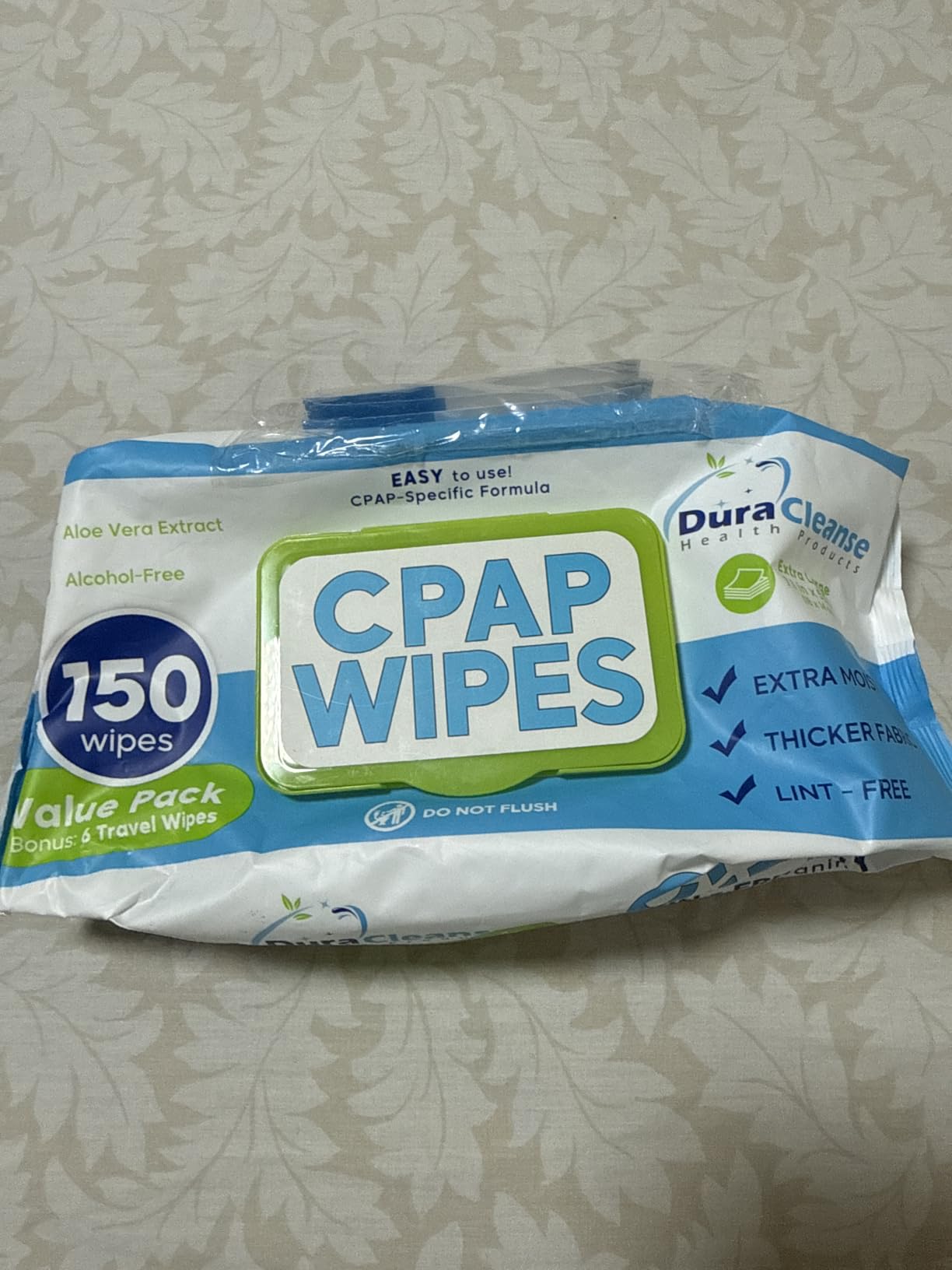 CPAP Mask Wipes - 150 Count Jumbo Pack + 6 Travel Sheets - Dura Cleanse Extra Large, Extra Moist Cleaning Wipes for Full Face, Nasal Masks Unscented Cleaner customer photo 1