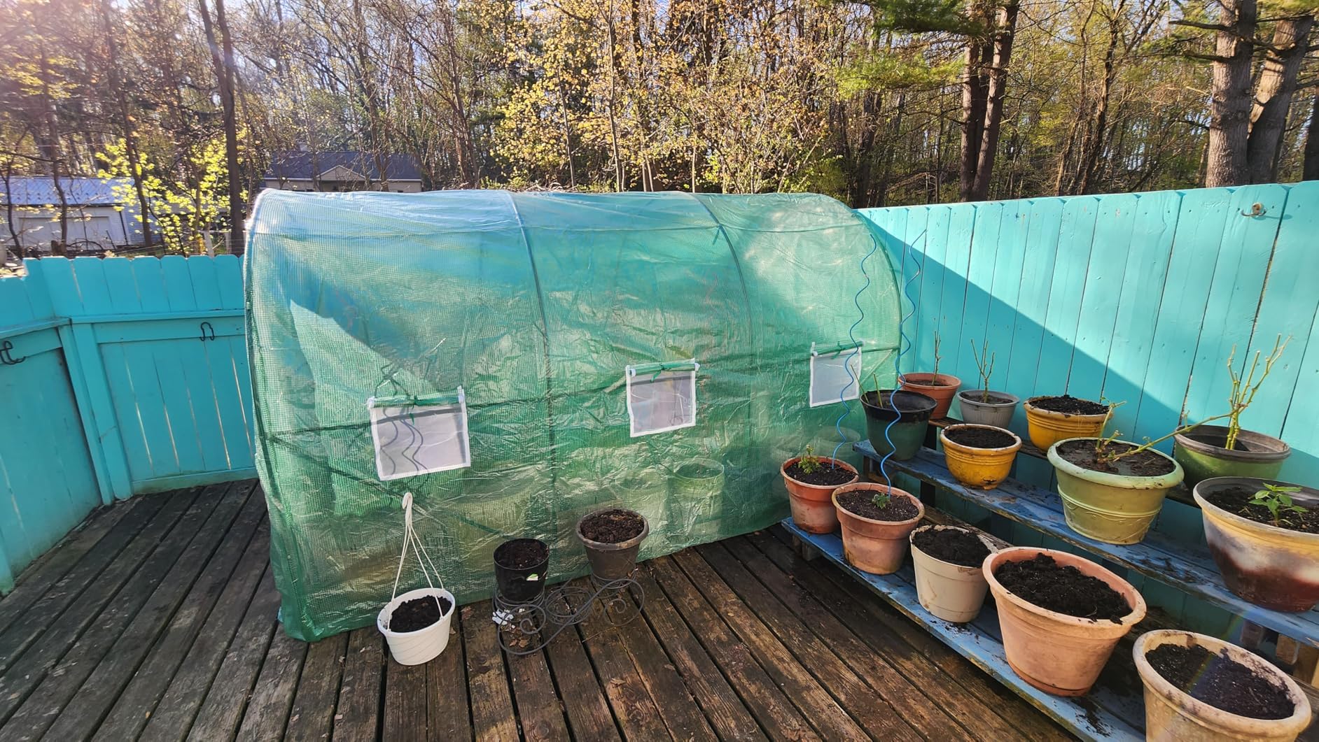 Grezone Walk-in Greenhouse Upgraded Green House with Dual Zippered Screen Doors & 6 Screen Windows Heavy Duty Plastic Plant Warm House with Reinforced Frame (10x7x7 FT) customer photo 1