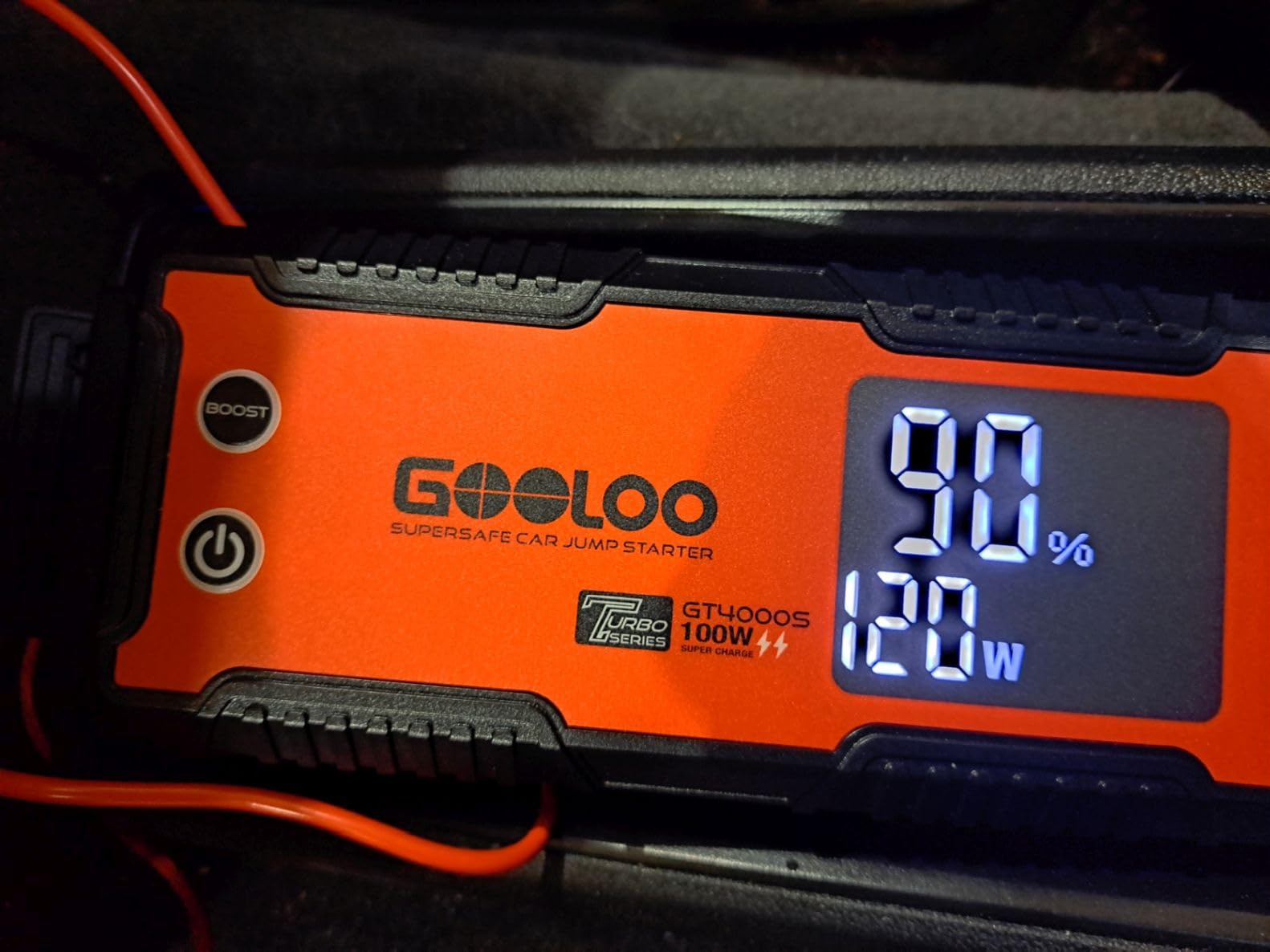 GOOLOO GT4000S 12V 4000A Peak Jump Starter with 100W Two-Way Fast Charging | SuperSafe Portable Car Battery Jumper Starter (12L Gas/10L Diesel) - 20,000 mAh Capacity - 150W DC Output- 3 Modes LED Light customer photo 2