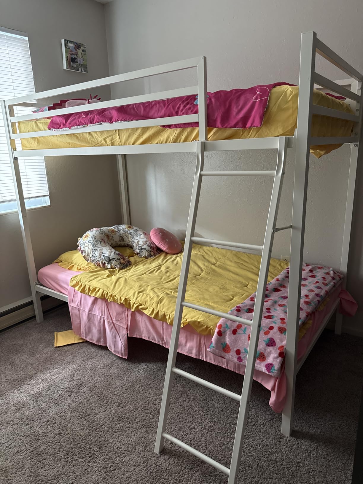 SHA CERLIN Bunk Bed Twin Over Twin Size with Ladder and Guardrail,Black | Heavy Duty,Metal Slats Support,No Box Spring Needed,Small Space Saving Furniture for Bedroom Dorm customer photo 2