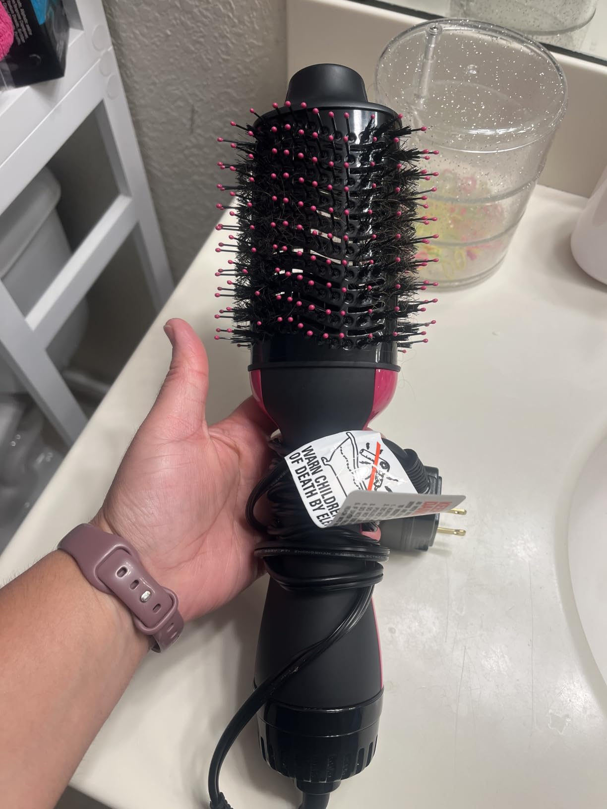 Hair Dryer Brush Blow Dryer Brush in One, Upgraded 4 in 1 Hair Dryer and Styler Volumizer with Negative Ion Anti-frizz Ceramic Titanium Barrel Hot Air Hair Straightener Brush customer photo 2