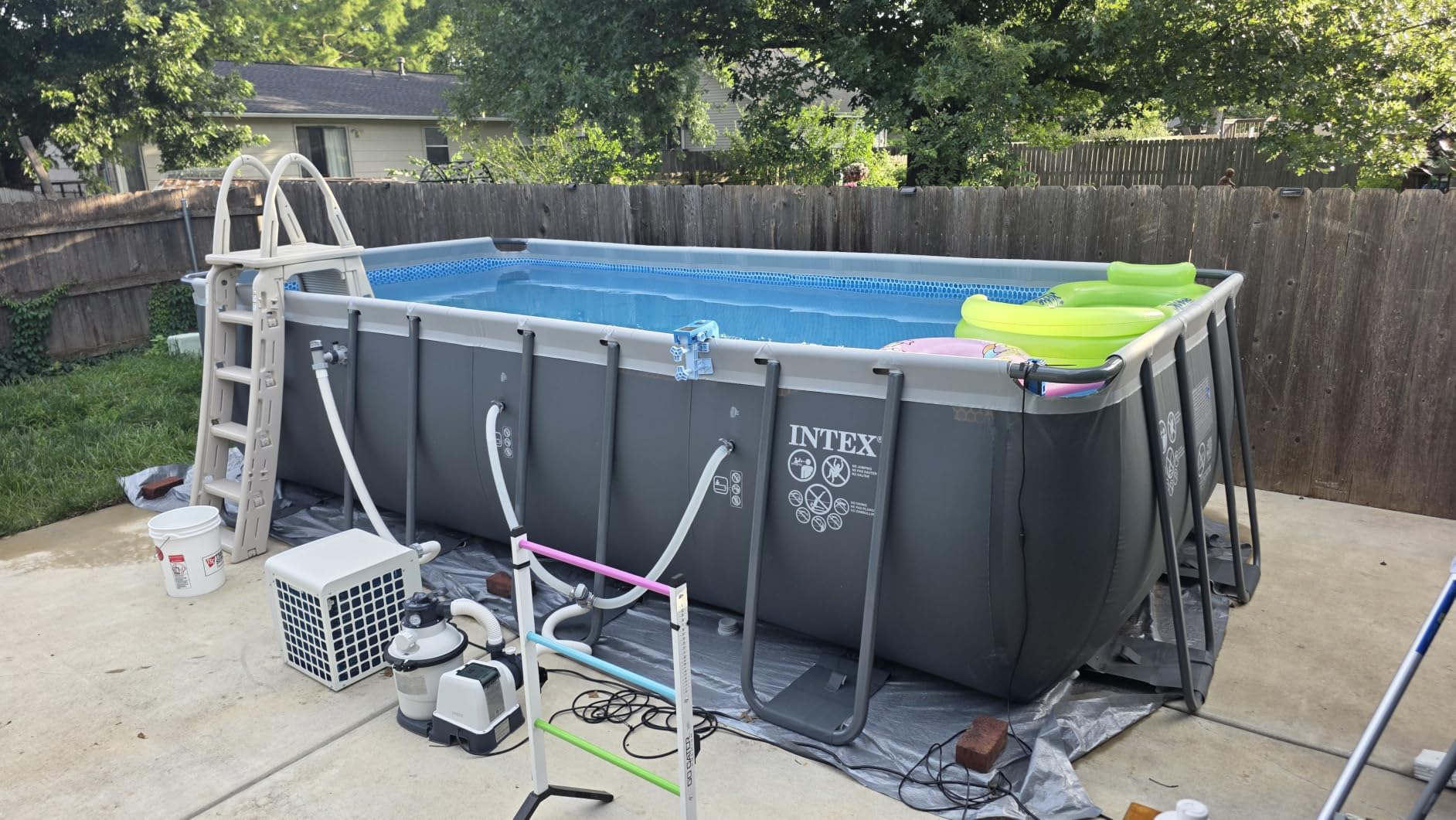 INTEX Ultra XTR 18ft x 9ft x 52in Above Ground Swimming Pool Set Bundle | 26355EH - 1500 GPH Sand Filter Pump, Ladder, Pool Cover & Ground Cloth with Sunshade Canopy Included customer photo 1