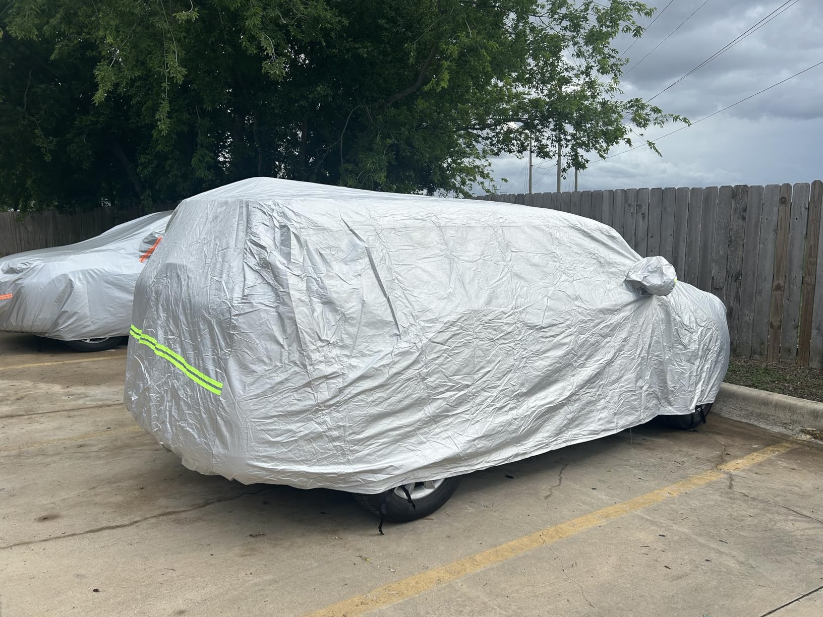 Full Car Cover Universal 6 Layers Outdoor Thicked All Weather Cover, Sunshield, Waterproof, Snow Proof, UV Proof, Scratch Proof, Bird Droppings, 6 Reflective Strips, Fits SUVs up to 180