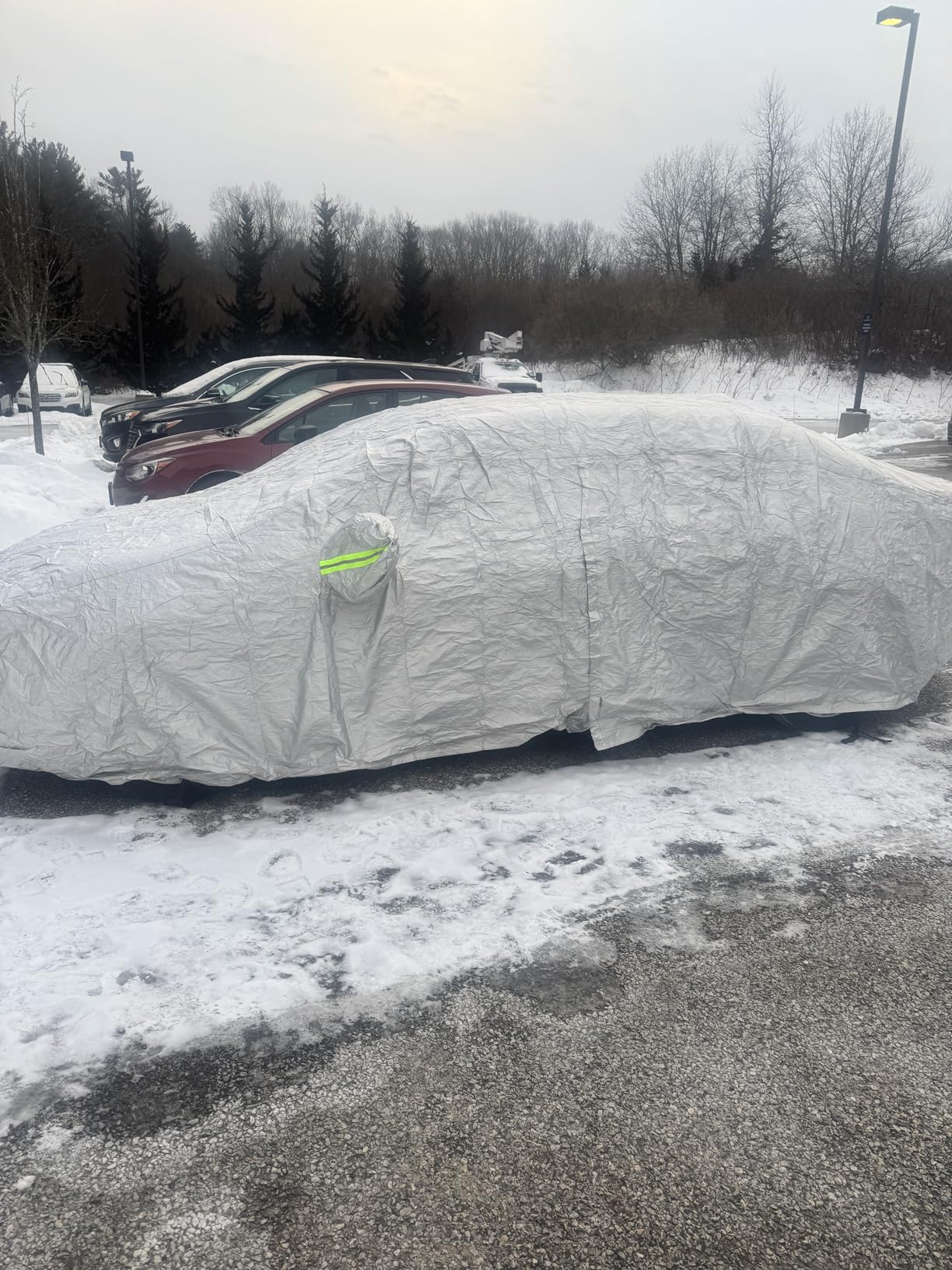 Full Car Cover Universal 6 Layers Outdoor Thicked All Weather Cover, Sunshield, Waterproof, Snow Proof, UV Proof, Scratch Proof, Bird Droppings, 6 Reflective Strips, Fits SUVs up to 180