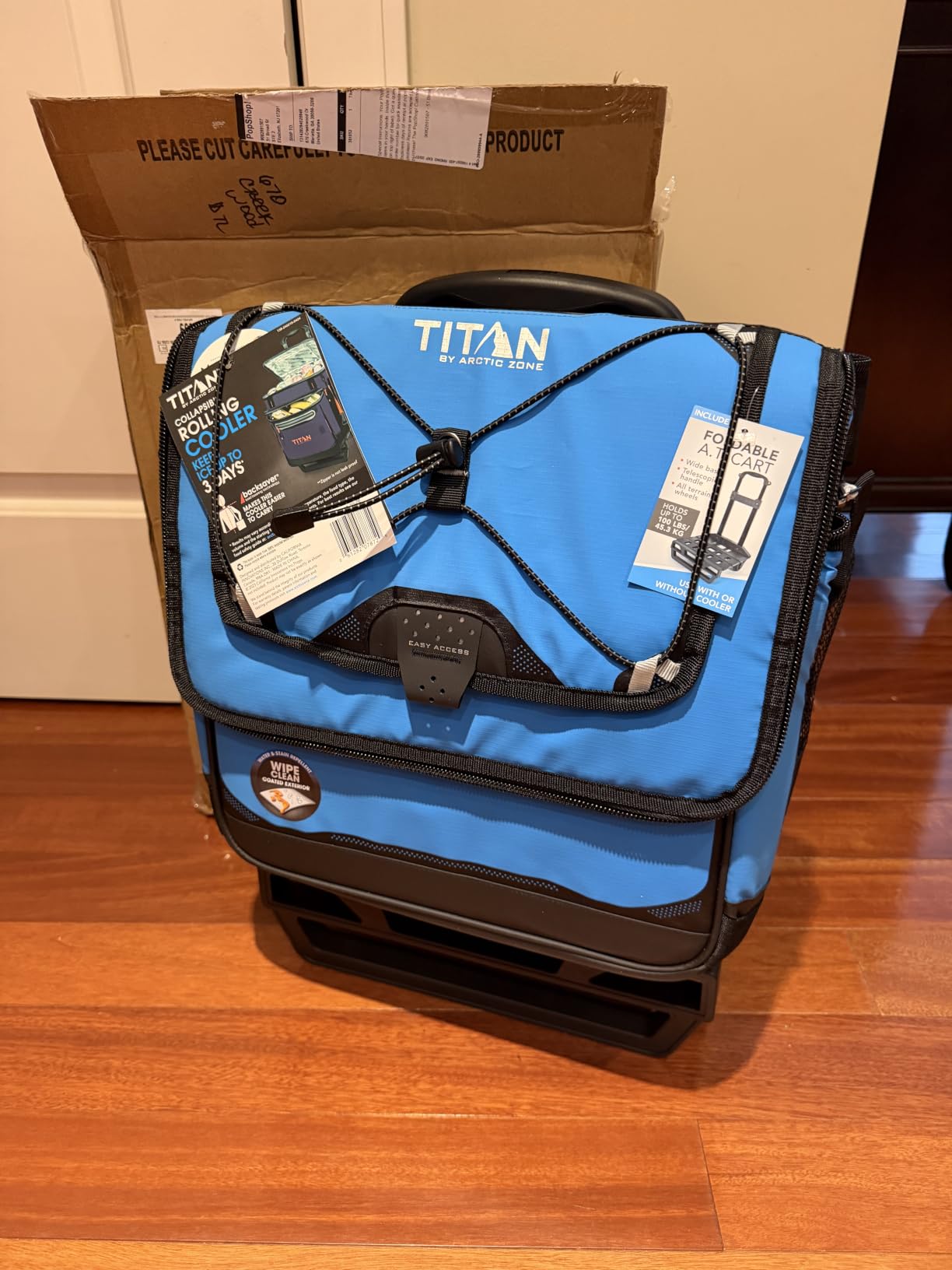 Titan by Arctic Zone Collapsible Wheeled Soft Sided Cooler with Detachable Rolling AT Cart, Insulated Bag with Leak Proof Lining, for Travel, Beach, Picnic, 60 Can Capacity customer photo 2