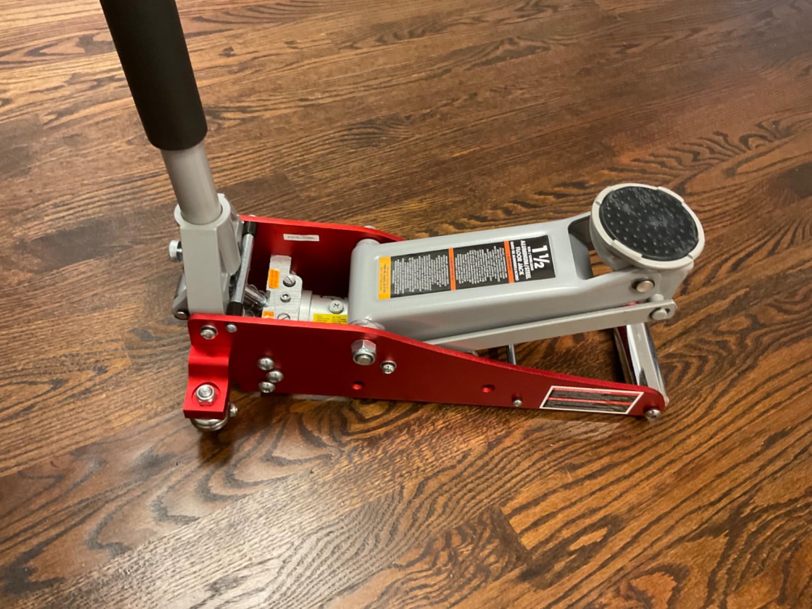 Big RED 1.5 Ton Floor Jack, Aluminum and Steel Hydraulic Low Profile Car Jack with Dual Piston Quick Lift Pump, Lightweight Racing Floor Jack for Vehicle, 3,000 lb Capacity, Red, TAM815016LR customer photo 2