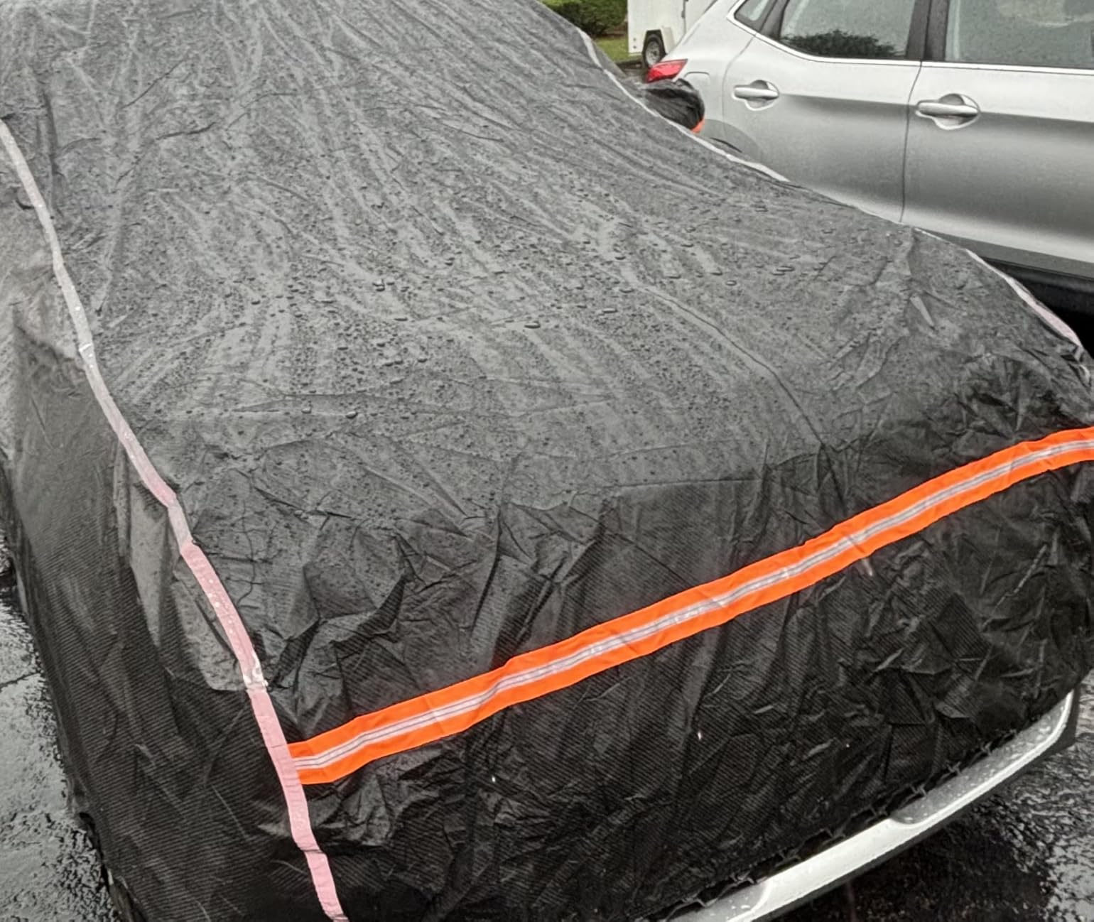 Car Cover Waterproof All Weather, 6 Layers Car Covers for Automobiles, Full Exterior Cover with Zipper, Outdoor Car Cover Sun UV Rain Snow Wind Protection, Fit for 185