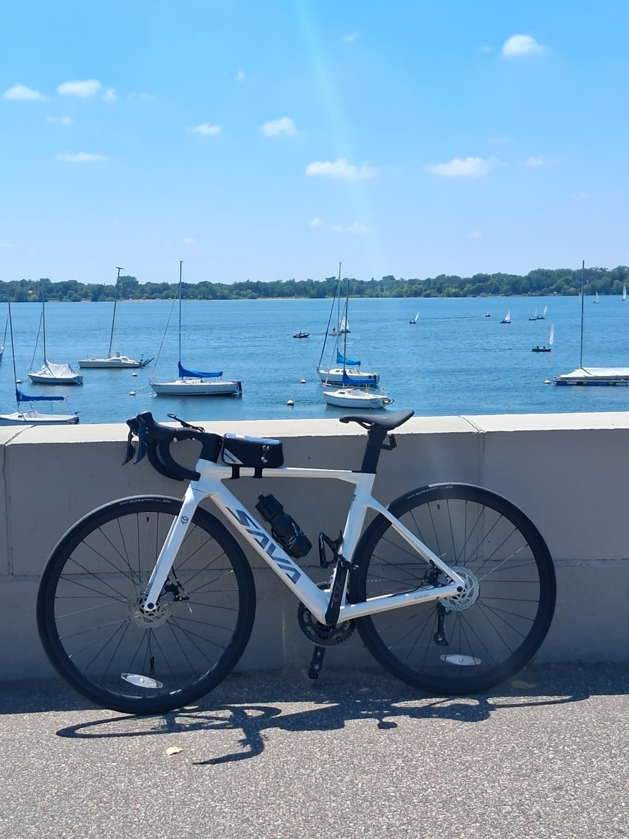SAVADECK Carbon Disc Road Bike, Integrated Design Racing Bicycle, Carbon Frame & Fork, Shimano SORA R3000 18 Speed Disc Brake Road Bike customer photo 2