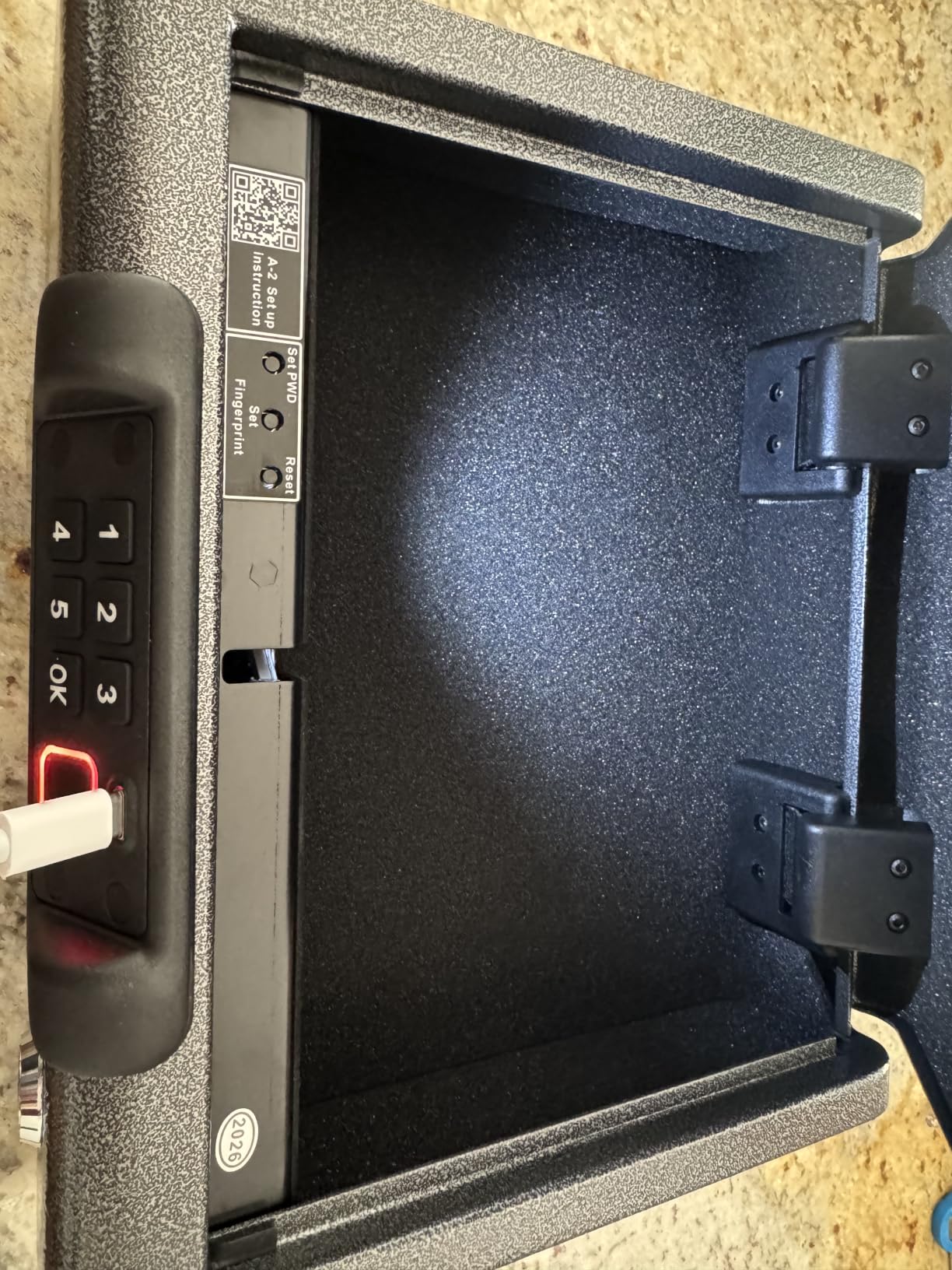 BILLCONCH Large Gun Safe Biometric Fingerprint Handgun Pistol Safes | Fingerprint PIN Key Unlock, Interior Light and USB Charging Lock box with Silent Mode for Bedroom Nightstand customer photo 2