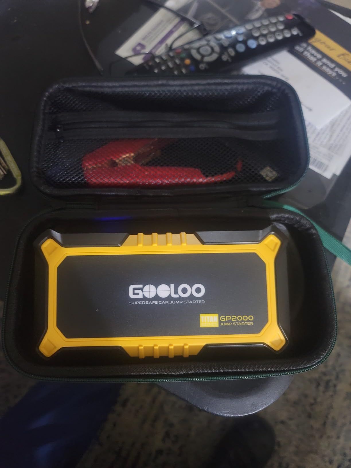 GOOLOO New GP2000 Jump Starter, 12V 2000A Car Jumper Starter(Up to 8.0L Gas, 6.0L Diesel Engines), SuperSafe Portable Battery Charger, Auto Lithium Box Booster Pack with USB Quick Charge, red customer photo 2